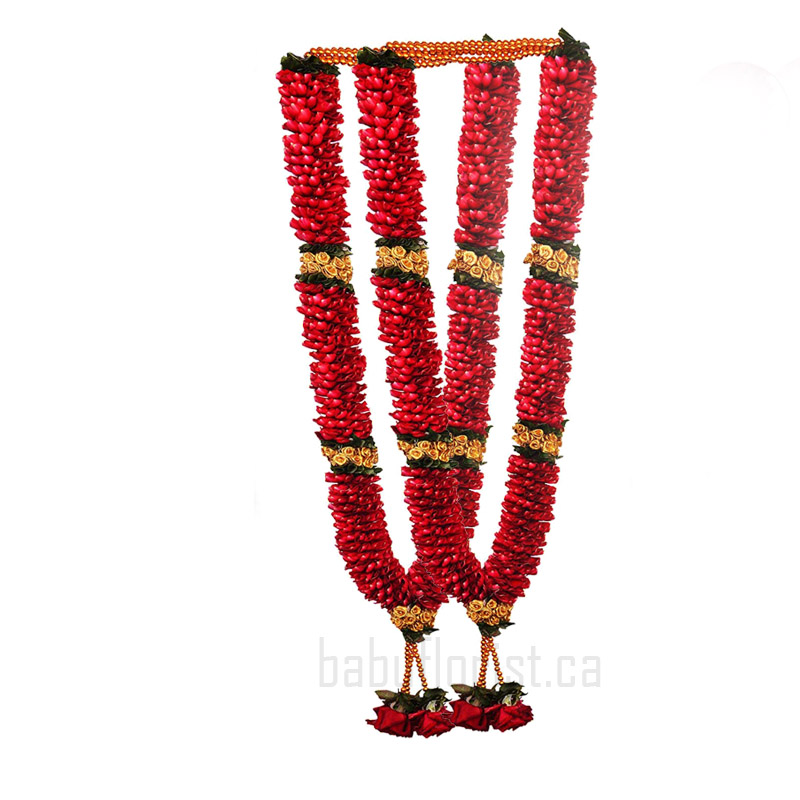 Red  rose petal wedding garland (Each)