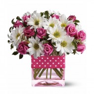 Beautiful Bouquet Of Bright Flowers In Basket-1